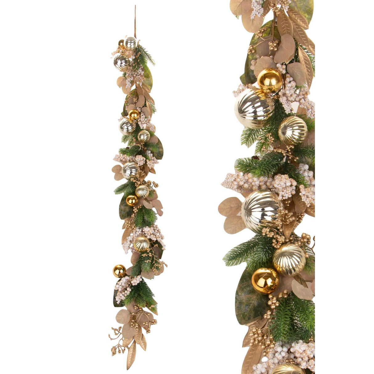 Ghirlanda festone boa Bianchi Dino con sfere color oro 150 cm