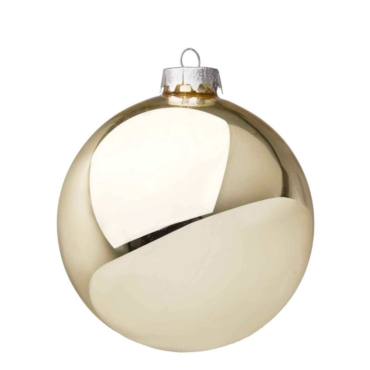 Pallina di Natale Bizzotto in vetro champagne lucido 10 cm