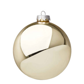 Pallina di Natale Bizzotto in vetro champagne lucido 10 cm