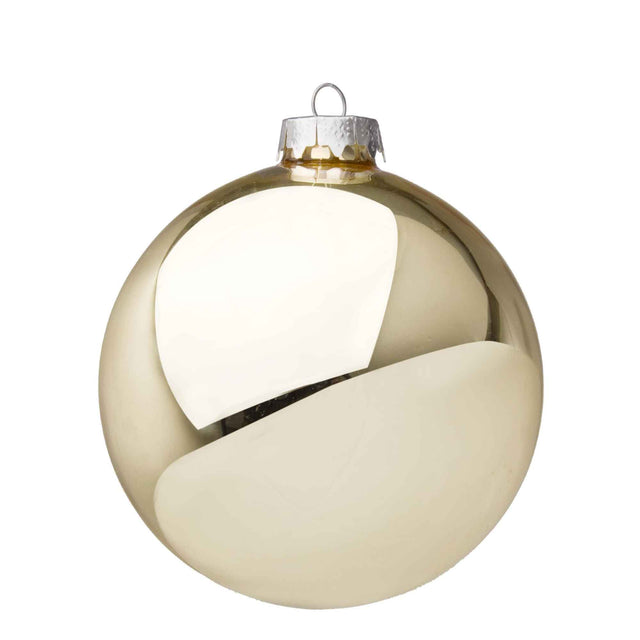 Pallina di Natale Bizzotto in vetro champagne lucido 10 cm