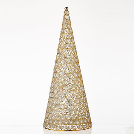 Abete natalizio Noel in metallo con LED e brillanti altezza 51 cm