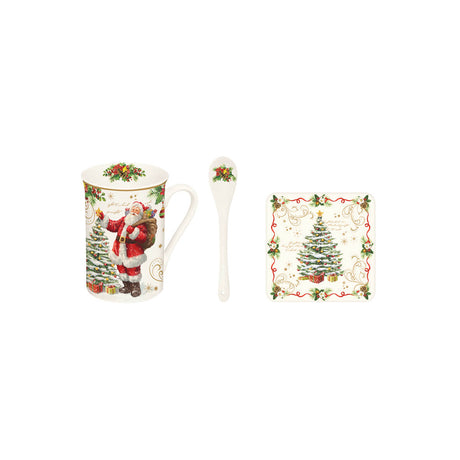 Set tazza Magic Christmas Easy Life in porcellana con decoro Babbo Natale