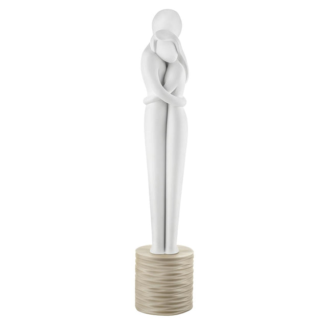 Scultura coppia stilizzata Bongelli Preziosi in ceramica nocciola 40 cm