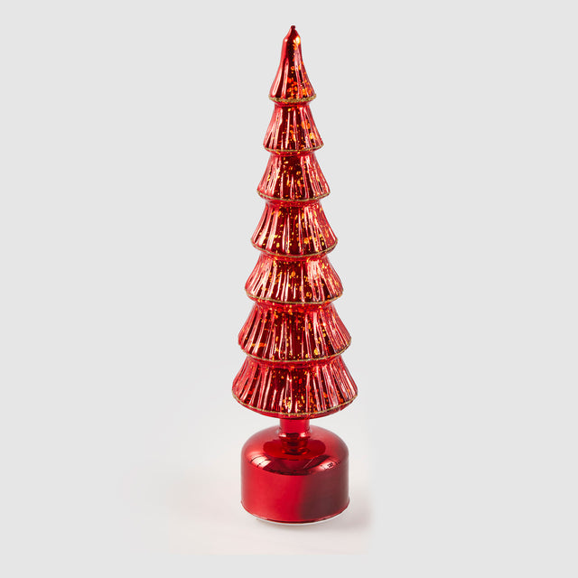 Pino Twist EDG in vetro rosso con LED musica e movimento 40,5 cm