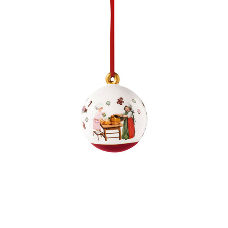 Pallina di Natale Villeroy & Boch in porcellana decorata 8 cm