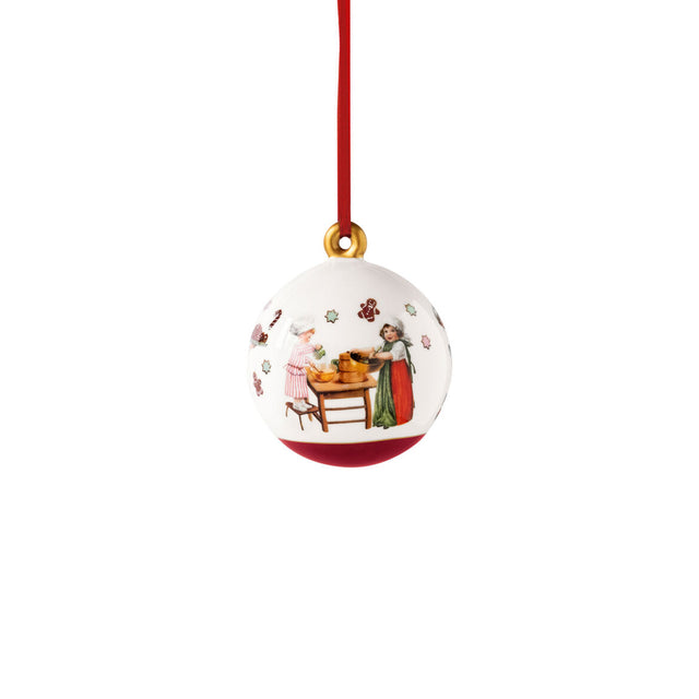Pallina di Natale Villeroy & Boch in porcellana decorata 8 cm