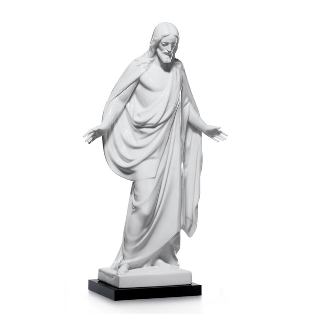 Scultura Cristo Lladrò in porcellana bianca lucida 51x29 cm