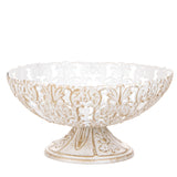 Coppa centrotavola Bianchi Dino in metallo bianco e oro 32x15 cm