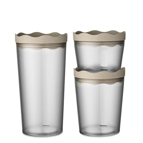 Set 3 barattoli Prince Koziol in materiale organico trasparente 300 ml