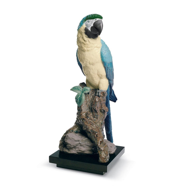 Scultura Ara Lladrò in porcellana lucida colorata 50x20 cm