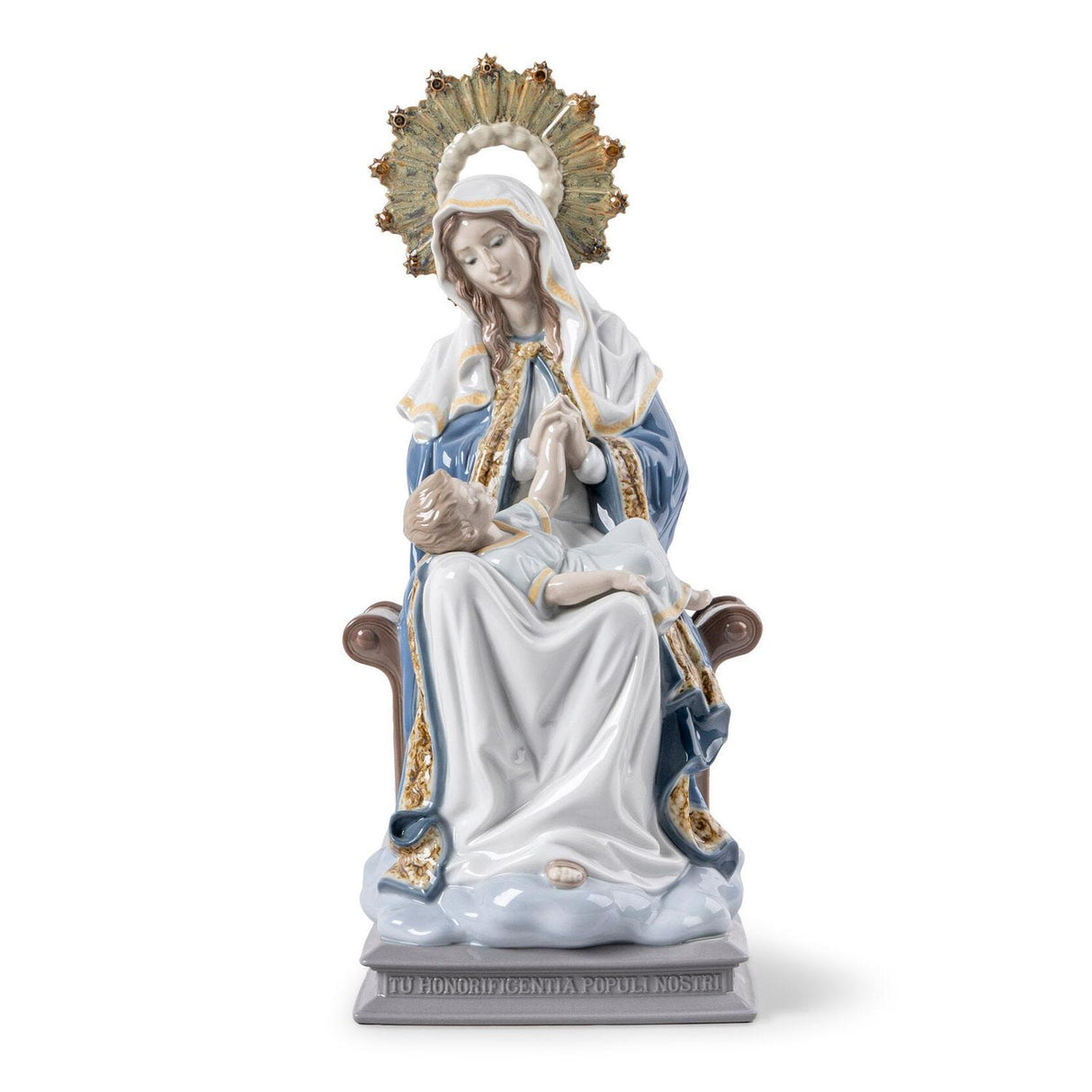 Statuina Madonna Divina Provvidenza Lladrò in porcellana lucida 42x18 cm