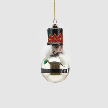 Sfera Natale Schiaccianoci EDG in vetro color oro 15 cm