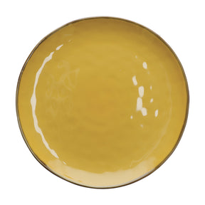 Vassoio piatto Concerto Rose & Tulipani in stoneware ocra 32 cm