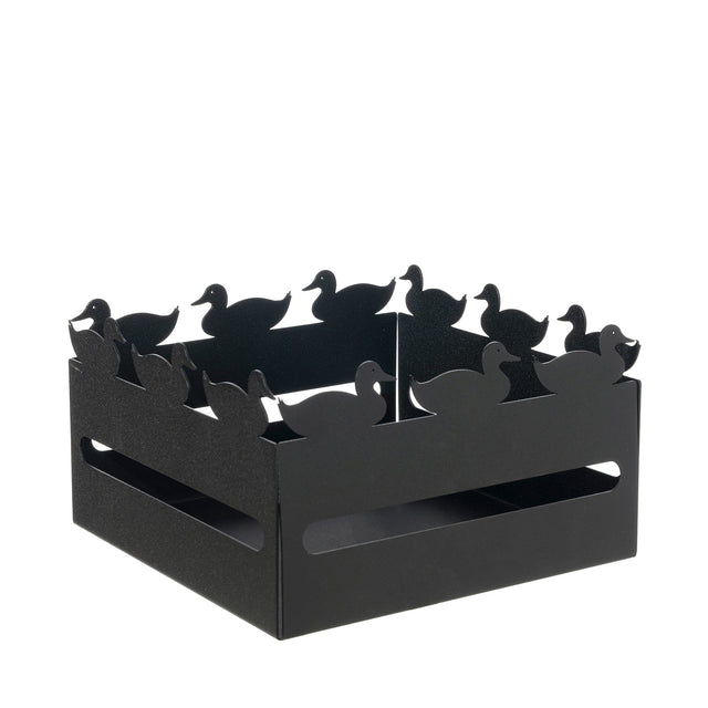 Cestino pane Duck Arti & Mestieri in ferro nero 12x21 cm