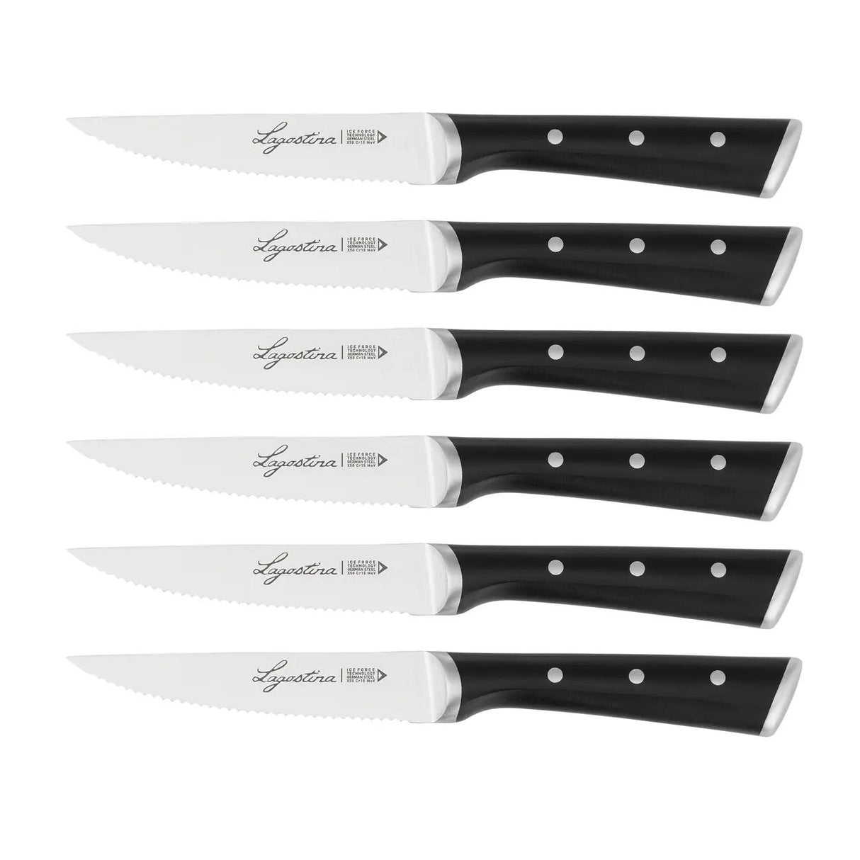 Set 6 coltelli bistecca Lagostina in acciaio inox 11 cm