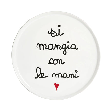 Piatto pizza Simple Day in ceramica con bordo rialzato 31,5 cm