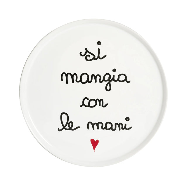 Piatto pizza Simple Day in ceramica con bordo rialzato 31,5 cm