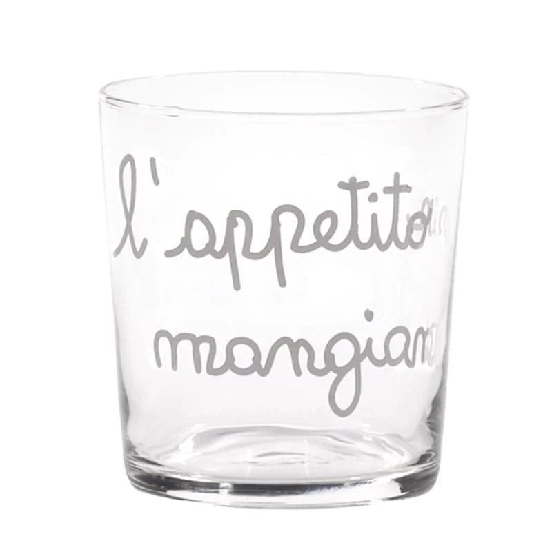 SIMPLE DAY Bicchieri Acqua L'Appetito Vien Mangiando Set 6 Pezzi 355ml Vetro