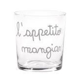 SIMPLE DAY Bicchieri Acqua L'Appetito Vien Mangiando Set 6 Pezzi 355ml Vetro