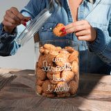 SIMPLE DAY Biscuit Jar Container One Biscuit Leads to Another 15x22cm Glass
