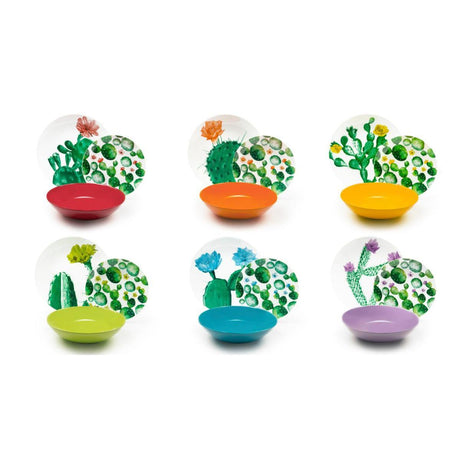 Servizio piatti Color Cactus Excelsa in porcellana 18 pezzi decorati