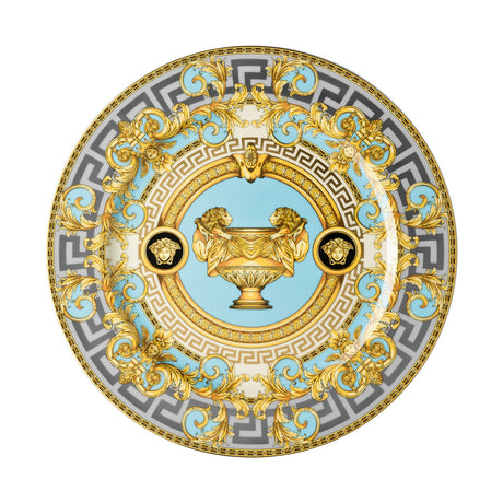 Piatto segnaposto Versace Prestige Gala Bleu in porcellana decorata 30 cm