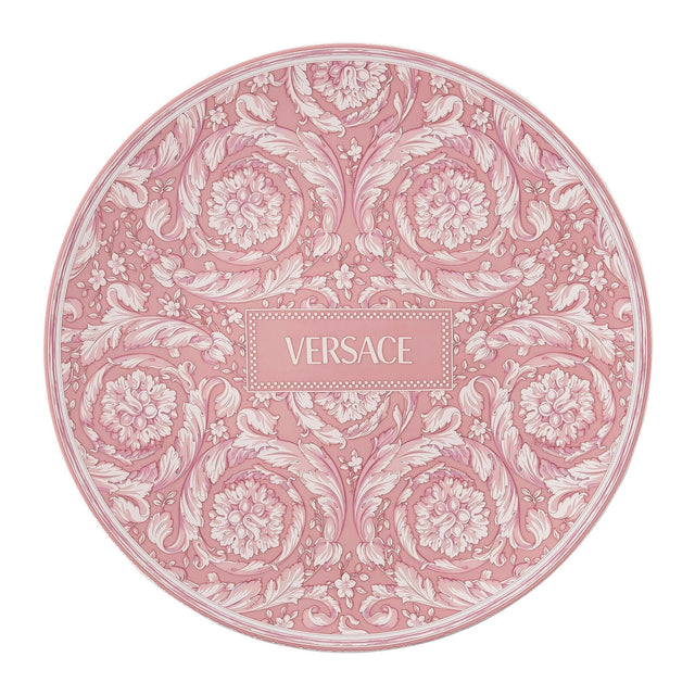 Piatto segnaposto Barocco Rose Versace in porcellana decorata 33 cm