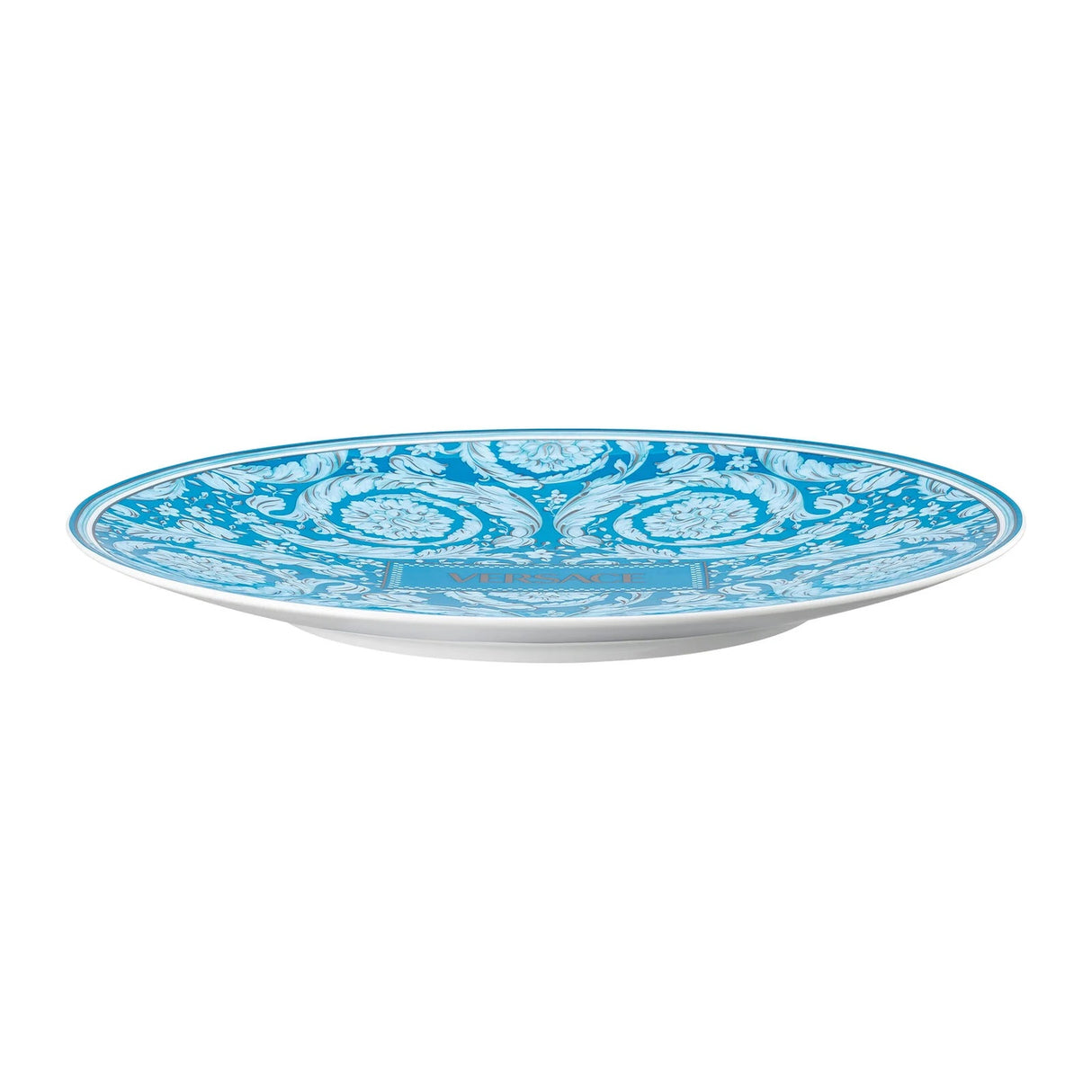 VERSACE Barocco Teal Piatto Segnaposto 33cm Azzurro Porcellana