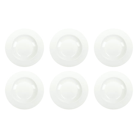 Set 6 piatti fondi Brandani in porcellana new bone bianca 21,5 cm