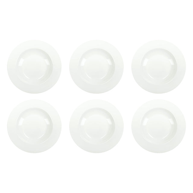 Set 6 piatti fondi Brandani in porcellana new bone bianca 21,5 cm