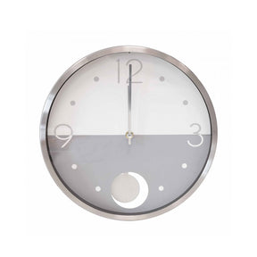 Orologio da parete Split Brandani in policarbonato argento e bianco 29,5 cm
