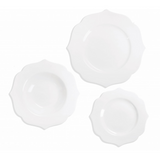 Servizio piatti Queen Brandani in porcellana new bone 18 pezzi bianco