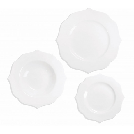 Servizio piatti Queen Brandani in porcellana new bone 18 pezzi bianco