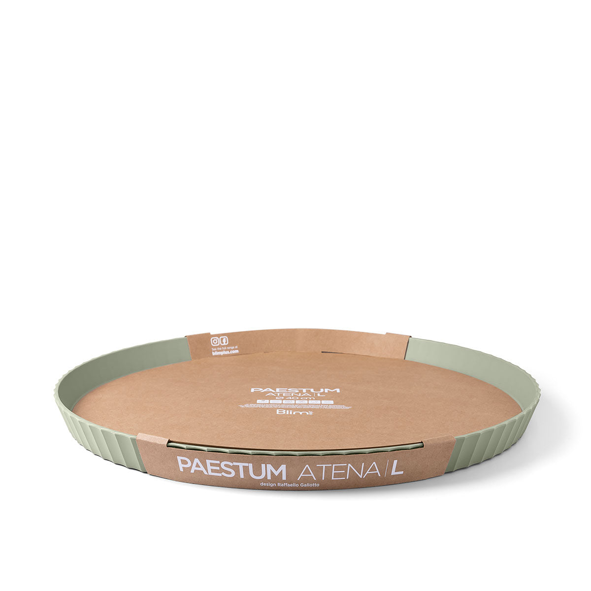 BLIM PLUS Athena Round Tray L 40cm Forest Medium Green Made in Italy 100% Recyclable
