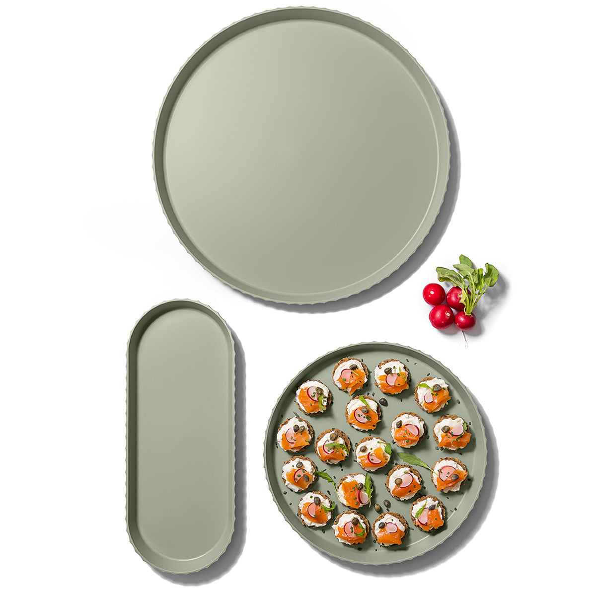 BLIM PLUS Athena Round Tray L 40cm Forest Medium Green Made in Italy 100% Recyclable