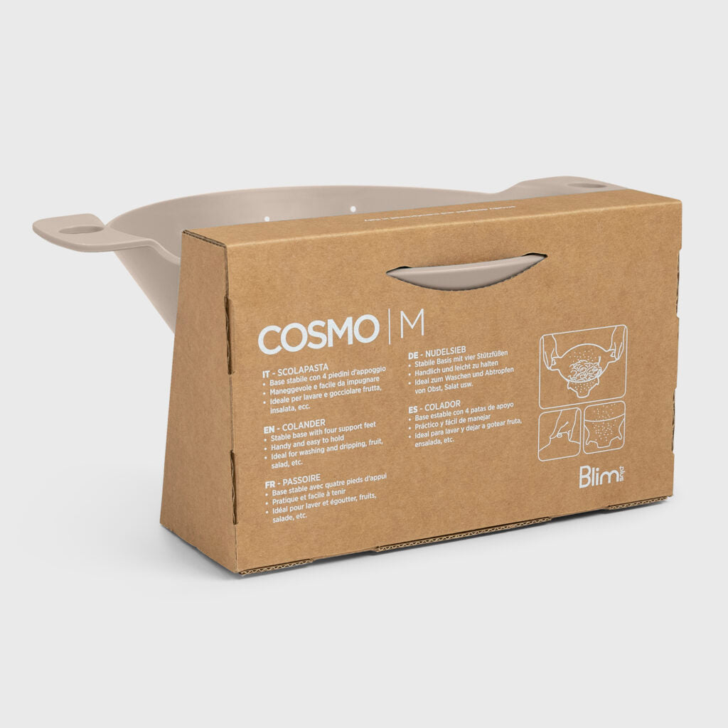BLIM PLUS Scolapasta Cosmo Moka Grey Grigio Made in Italy 100% Riciclabile