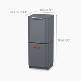 JOSEPH JOSEPH Totem Max Pattumiera Raccolta Differenziata 40L Grigio Grafite 76x30cm