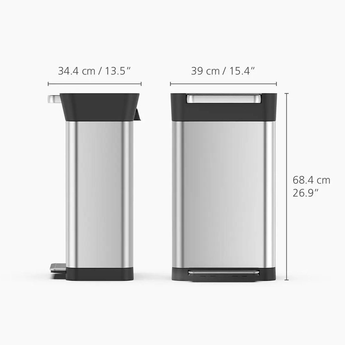 JOSEPH JOSEPH Titan 30L Pattumiera Raccolta Differenziata 90L 69x39cm Acciaio Inox