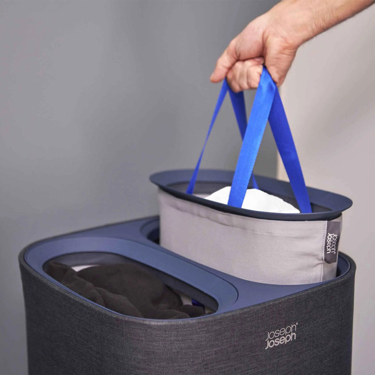 JOSEPH JOSEPH Tota 60L Laundry Basket for Dirty Clothes 71x39.5cm Black