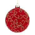 Pallina di Natale Garnish Bizzotto in vetro rosso diametro 10 cm