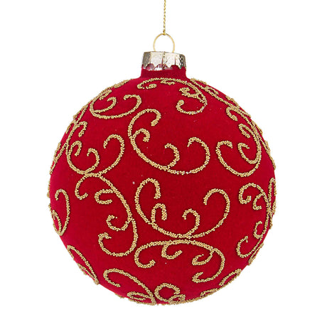 Pallina di Natale Garnish Bizzotto in vetro rosso diametro 10 cm