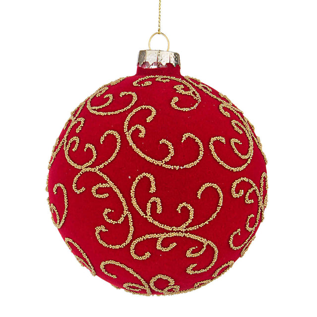 Pallina di Natale Garnish Bizzotto in vetro rosso diametro 10 cm