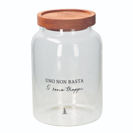 Barattolo caffè La Porcellana Bianca in vetro con tappo in legno 1200 ml