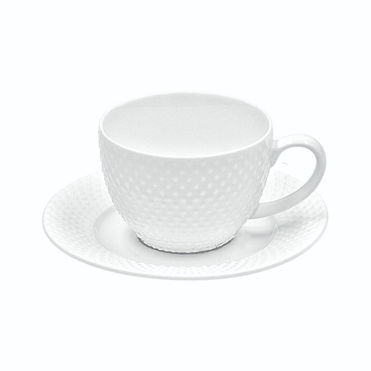 Set 6 tazze caffè La Porcellana Bianca in porcellana bianca con rilievi