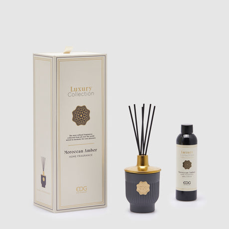 Diffusore a bastoncini EDG in vetro 200 ml Moroccan Amber