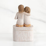 WILLOW TREE Scatola Portagioie Statuina Sorelle 14cm Resina