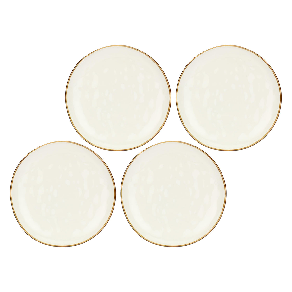 Set 4 piatti piani Concerto Rose & Tulipani in stoneware avorio 27 cm