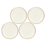 Set 4 piatti piani Concerto Rose & Tulipani in stoneware avorio 27 cm