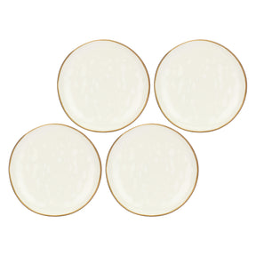 Set 4 piatti piani Concerto Rose & Tulipani in stoneware avorio 27 cm