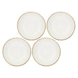 Set 4 piatti fondi Concerto Rose & Tulipani stoneware avorio 21 cm